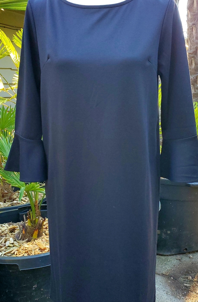 NWT Occasionally Made Knit Dress Black Bell Sleeve Size Small